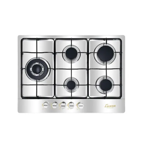 כיריים גז 5 להבות לוקסור LUX-705-CI נירוסטה לב החשמל